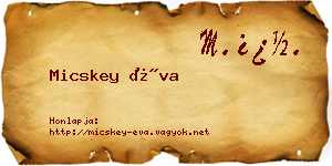 Micskey Éva névjegykártya